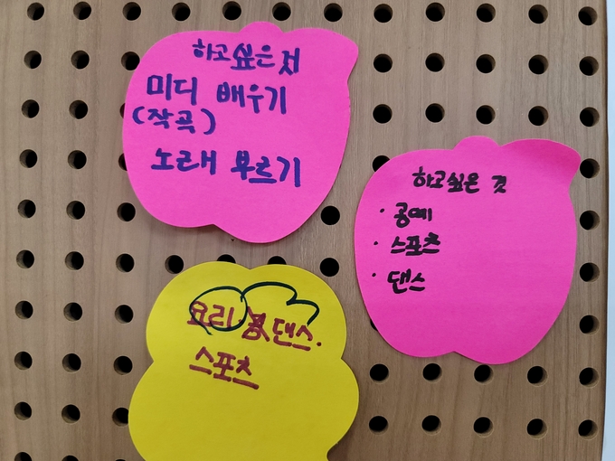 학생들이 포스트잇에 적은 프로젝트 아이디어. (사진=군포의왕교육지원청 제공)