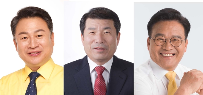 왼쪽부터 안승남 더불어민주당 후보, 백경현 국민의힘 구리시장 후보, 박수천 무소속 후보.(사진= 안승남·백경현·박수천 후보 캠프 제공)