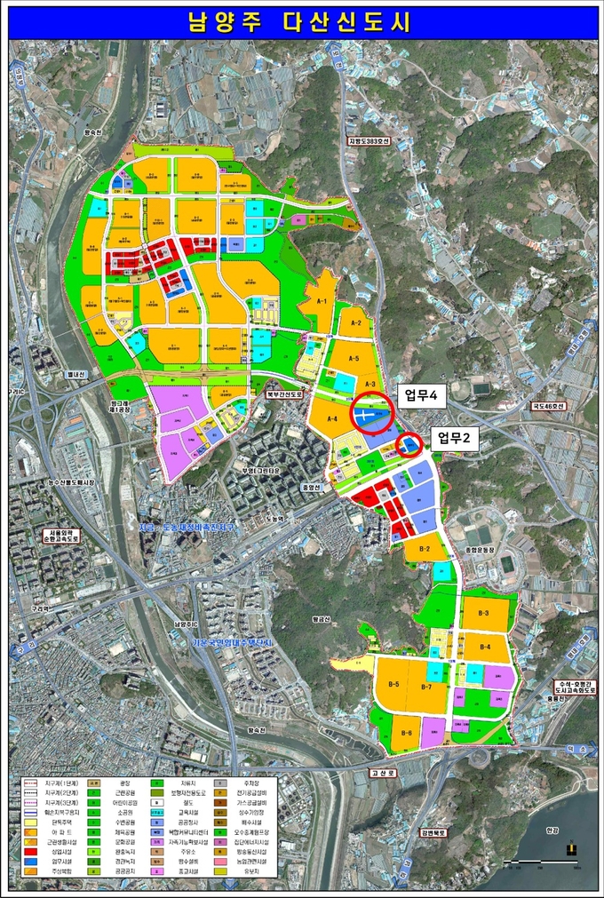 다산신도시 토지이용계획도. (사진=경기주택도시공사 제공)