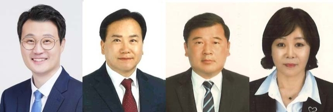 왼쪽부터 장인수 더불어민주당 후보 , 이권재 국민의힘 후보, 백승철 무소속 후보, 최인혜 시민연대 무소속 후보.