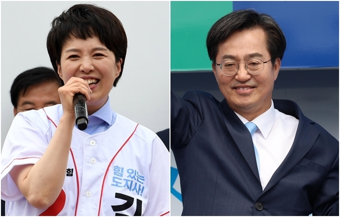 김은혜 국민의힘 후보-김동연 더불어민주당 후보. (사진=연합뉴스 제공)