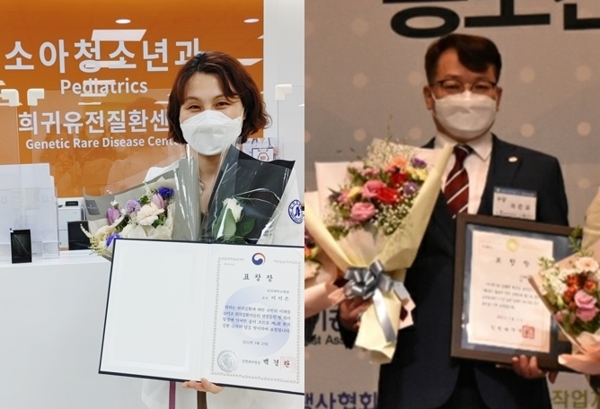 인하대병원 이지은 교수(왼쪽)와 이은모 방사선사. ( 사진 = 인하대병원 제공 )