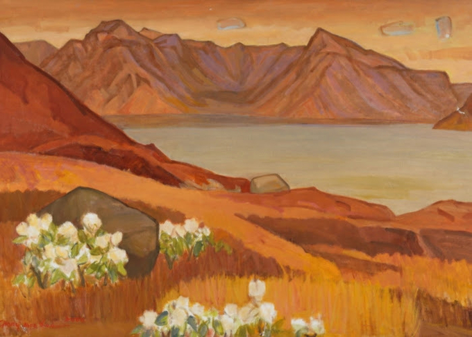 이종무, 백두산 천지의 백년초, 2000, 캔버스에 유채, 111×161cm. (사진=아트센터 화이트블럭 제공)