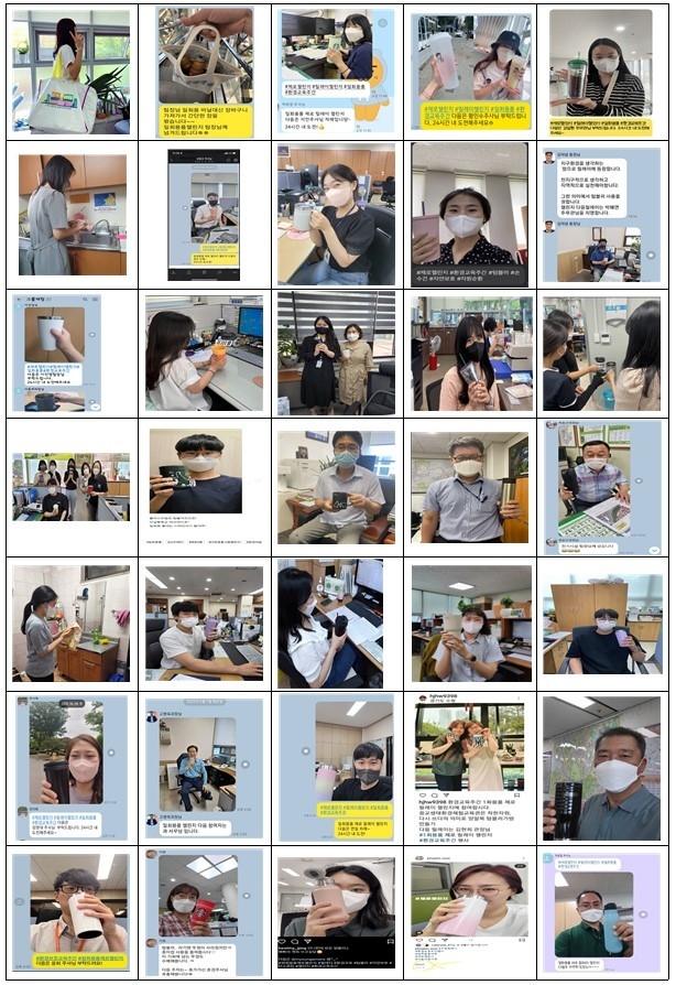 1회용품 제로 릴레이 챌리지에 동참하고 있다. (사진=수원시 제공)