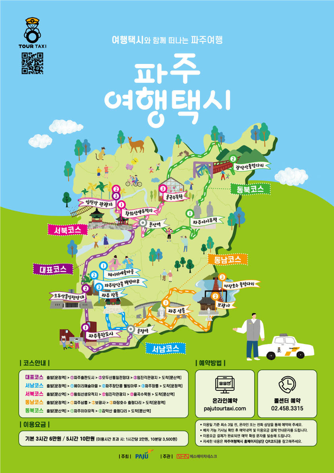 파주 여행 택시 코스 안내도(사진=파주시 제;공)