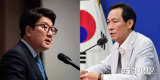 권성동 국민의힘 원대대표(좌)와 우상호 더불어민주당 비상대책위원장. (사진=경기신문 DB)