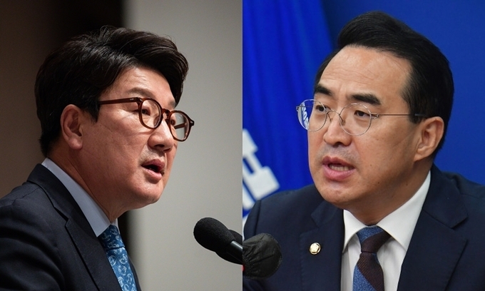 권성동 국민의힘 원내대표(왼쪽)과 박홍근 더불어민주당 원내대표. (사진=경기신문 DB)