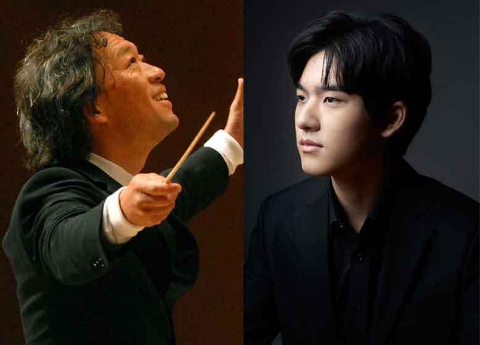 왼쪽부터 지휘자 정명훈, 피아니스트 임윤찬. (사진=경기문화재단 제공 / @Jean-Francois Leclercq, ⓒTaeuk Kang)
