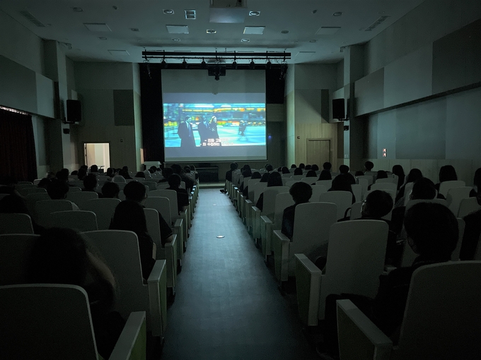 퇴계원중학교에서 진행된 환경시네마 상영회.(사진=남양주시 제공)