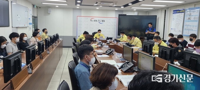 기상 특보 상황에 본부에 약 40여명의 인원들이 비상대기하고 있다. (사진=문석완 기자)
