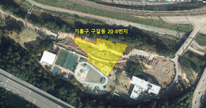 이번에 소유권을 찾은 기흥구 구갈동 20-번지 위치도.(사진=용인시 제공)<br>
<br>
