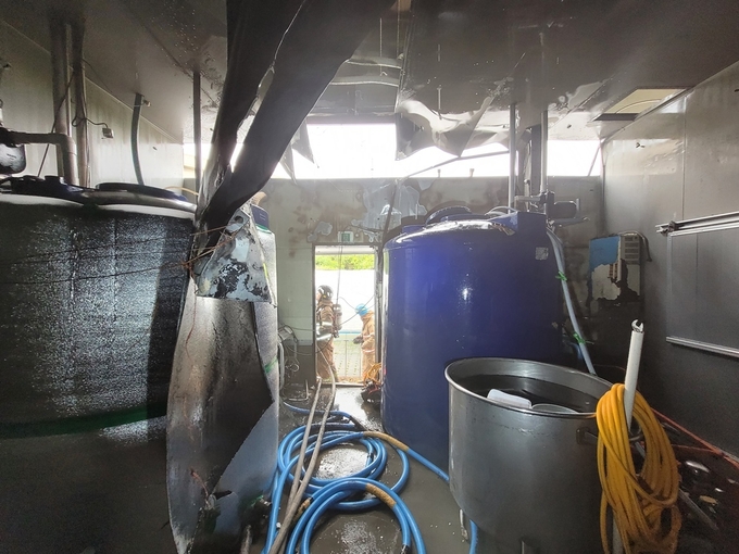 6일 오전 광주 초월읍의 한 공장에서 전기배선 단락으로 인한 화재가 발생했다. (사진=경기도소방재난본부)