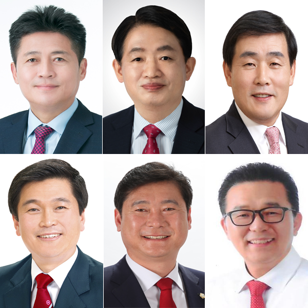 (왼쪽 윗줄부터 시계방향) 김정헌 인천 중구청장, 김찬진 동구청장, 문경복 옹진군수, 이재호 연수구청장, 이영훈 미추홀구청장, .박종효 남동구청장. ( 사진 = 경기신문DB )