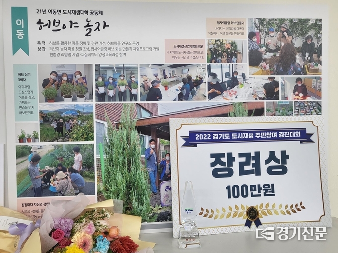 ‘허브야놀자 주민공동체’가 장려상을 수상했다. (사진=포천시 제공)