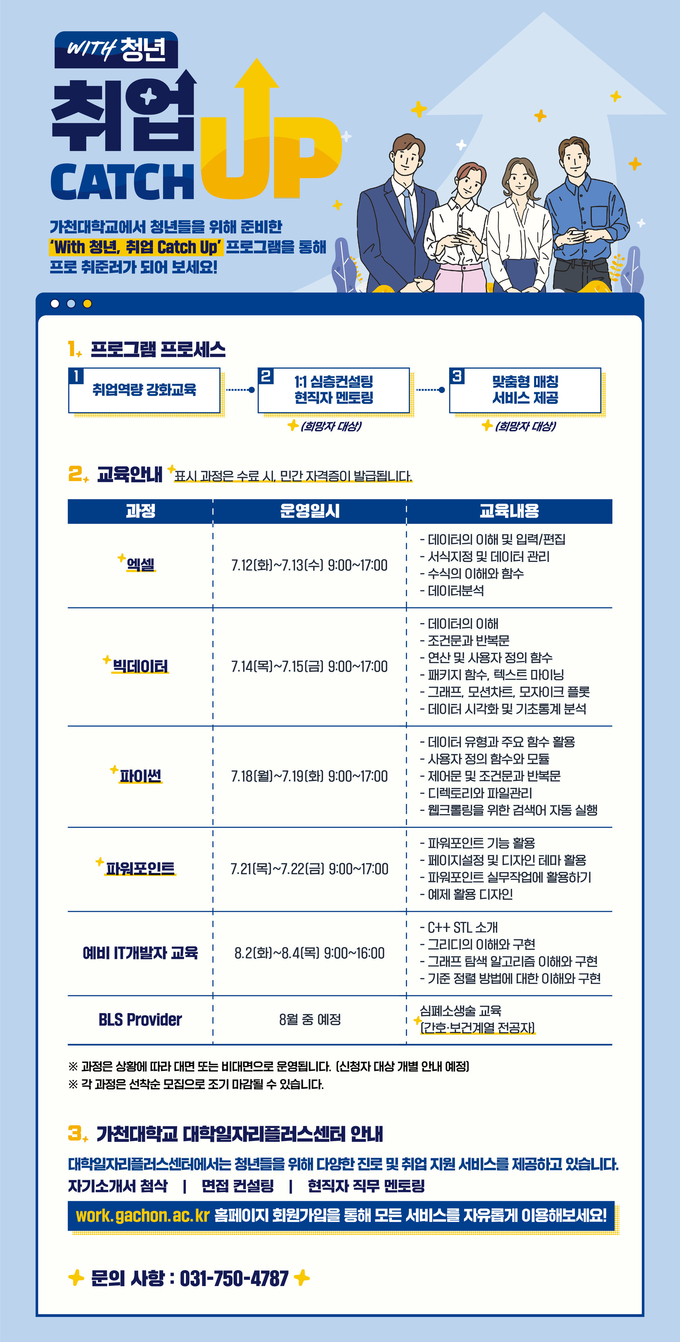 취업 Catch up 프로그램 안내 포스터. (사진=가천대학교 제공)