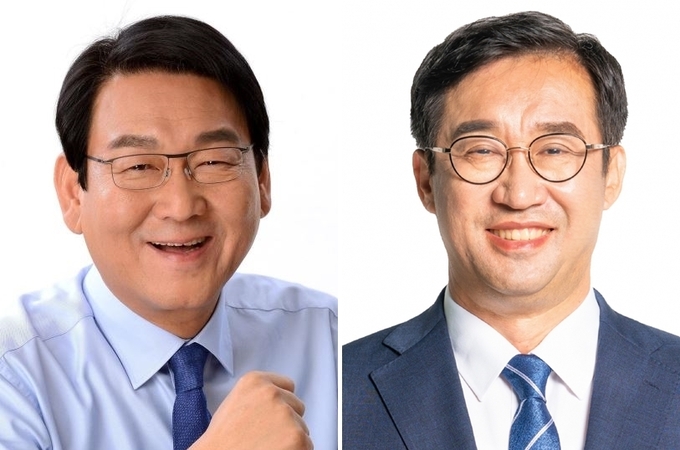 왼쪽부터 김교흥 인천 서구갑 국회의원, 맹성규 인천 남동갑 국회의원. ( 사진 = 경기신문DB )