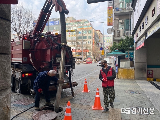 동두천시가 집중호우를 대비한 하수관로 준설공사를 완료했다. (사진=동두천시 제공)