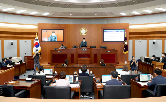 오산시의회 제268회 임시회 첫 개회장면(사진=오산시 의회제공)