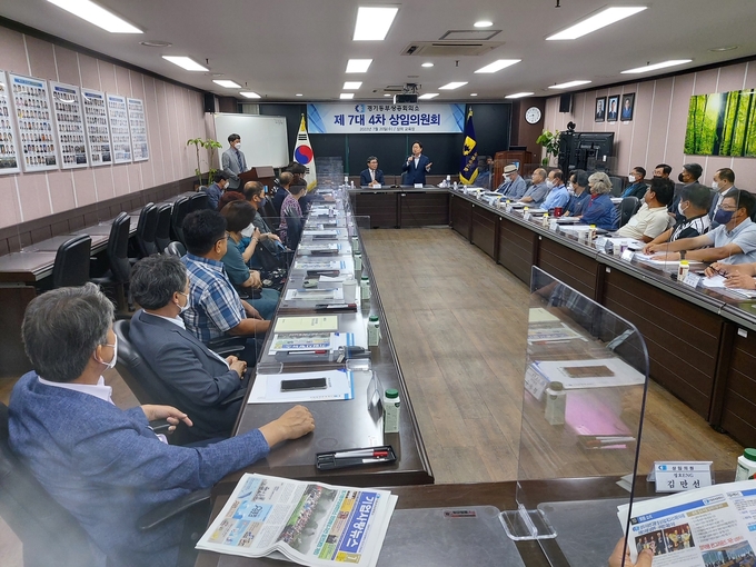 주광덕 남양주시장이 경기동부상공회의소 회원들과 간담회를 가졌다.(사진=남양주시 제공)