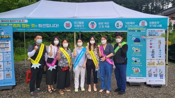 남양주풍양보건소는 지난 20일부터 3일간 봉선사 연꽃축제에서 감염병 예방을 위한 캠페인을 벌였다.(사진=남양주시 제공)