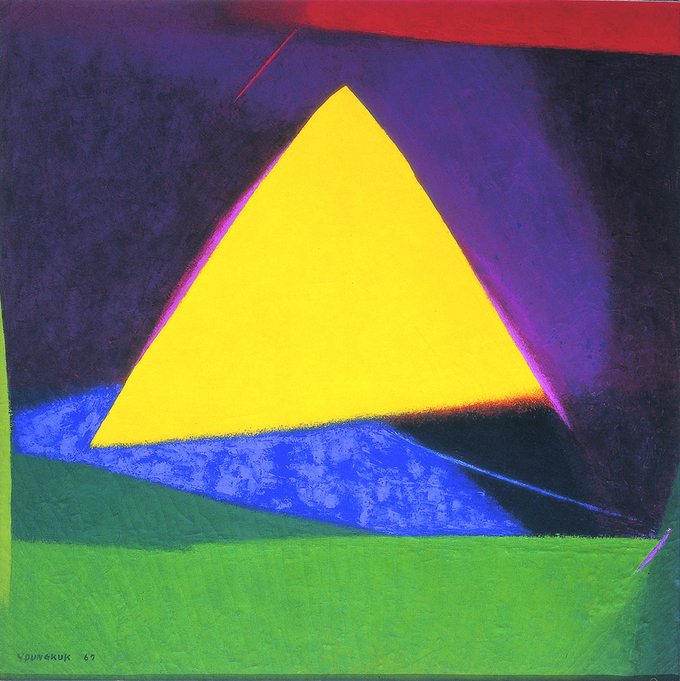 유영국, WORK, 1967, 캔버스에 유채, 130×130cm, 서울시립미술관 소장. (사진=양평군립미술관 제공)