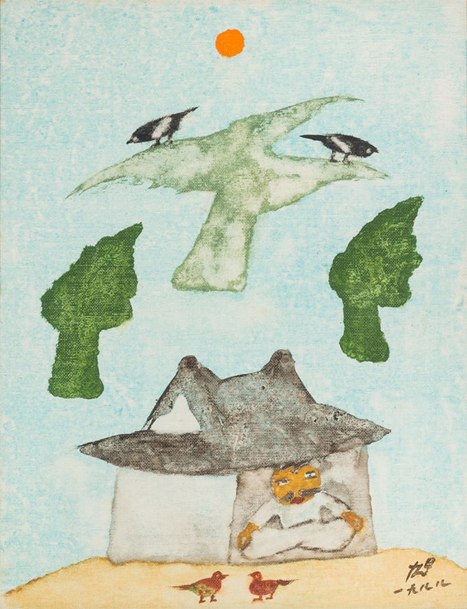 장욱진, 노인, 1988, 캔버스에 유채, 41x32cm, 양주시립장욱진미술관 소장. (사진=양평군립미술관 제공)
