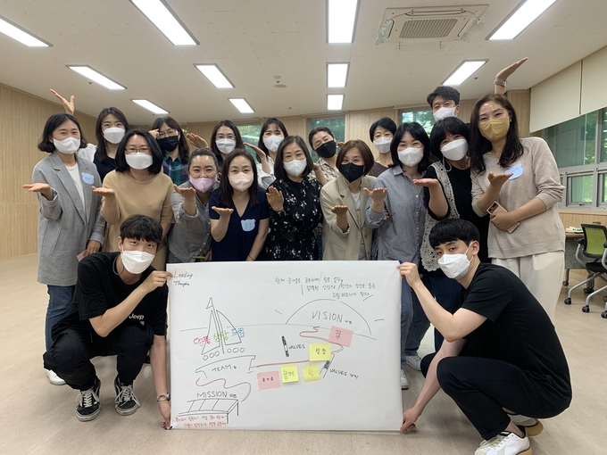 러닝파트너 교사 39명이 참여 2022 화성오산미래학교 ‘상상+학교’ 개교식을 개최장면(사진=화성오산교육지원청 제공)