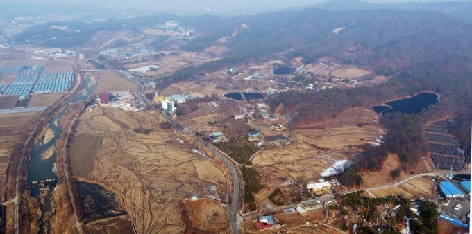용인 반도체 클러스터가 조성되는 원삼면 일대.(사진=용인시 제공)