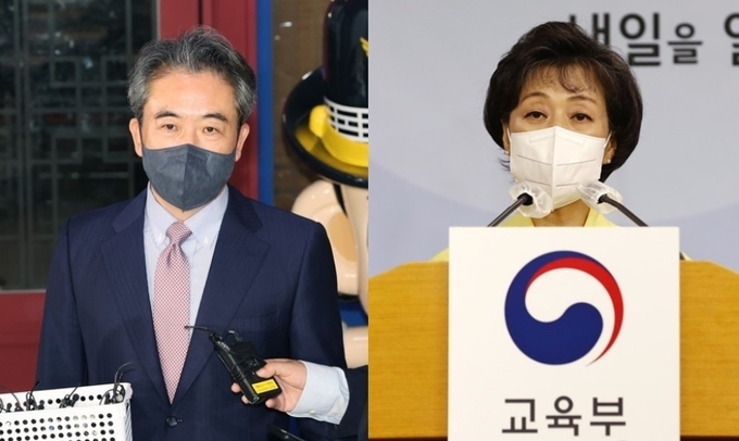 윤희근 경찰청장 후보자(왼쪽)과 박순애 사회부총리 겸 교육부 장관. (사진=연합뉴스 제공/자료사진)