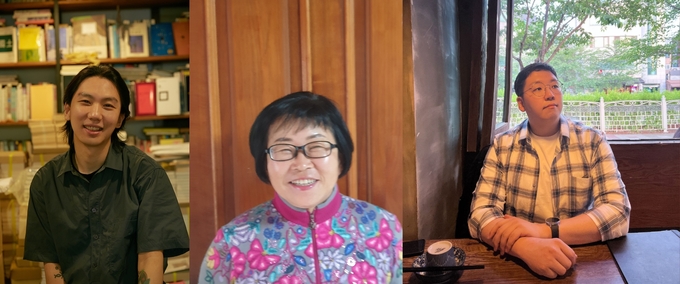제40회 신동엽문학상 수상자. 왼쪽부터 시인 최지인, 소설가 정성숙, 평론가 김요섭. (사진=창비 제공/연합뉴스)