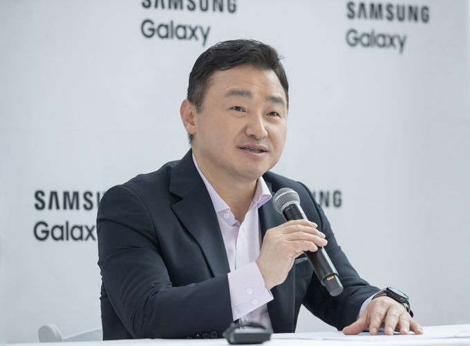 국내 기자단과 간담회 참석한 MX사업부장 노태문 사장. (사진=삼성전자 제공)