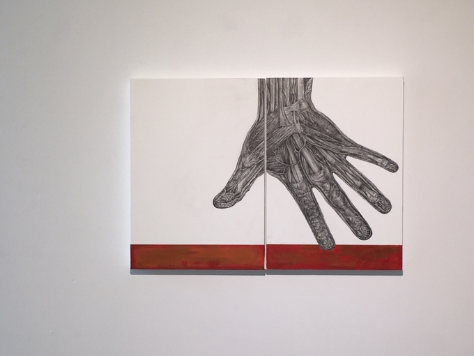 '수상한 움직임', 종이 위에 잉크·애니메이션, 80×250cm, 2022. (사진=아트스페이스 휴 제공)