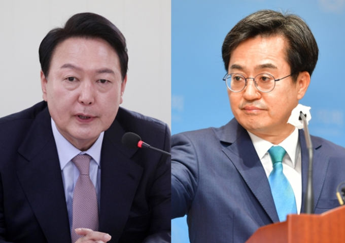윤석열 대통령과 김동연 경기도지사 (사진=연합뉴스 제공)