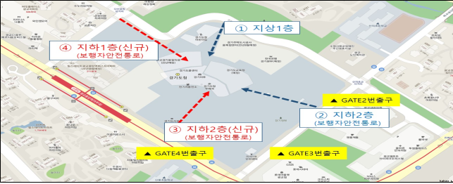 경기도청 신규 통행로 위치도. (사진=경기도 제공)