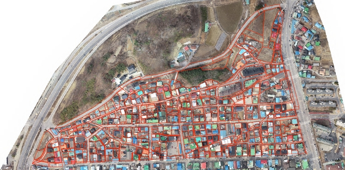 ‘운천2지구' 지적재조사사업 항공사진. (사진=포천시 제공)