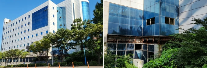 1일 인천시 연수구 동춘동에 위치한 공사 중단 건축물이 16년째 흉물로 방치되고 있다. ( 사진 = 박지현 기자 ) 