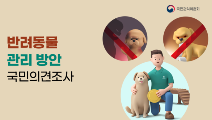 국민권익위원회와 농림축산식품부가 지난달 진행한 반려동물 관리 방안 국민의견조사. 보유세 신설 관련 문항은 “오해의 소지가 있다”는 이유로 질문에서 삭제됐다. (사진=국민생각함 누리집 갈무리) 