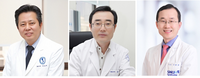 (왼쪽부터) 아주대병원 탁승제·윤명호 교수, 서울대병원 구본권 교수. (사진=아주대병원 제공)