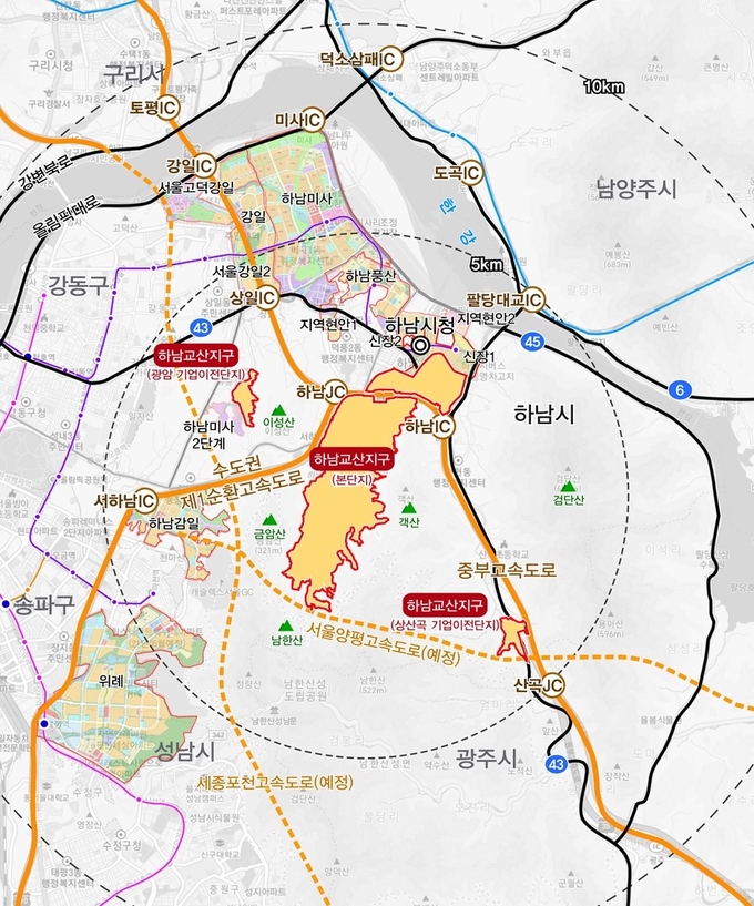하남교산 기업이전단지 위치도. (사진=경기주택도시공사 제공)