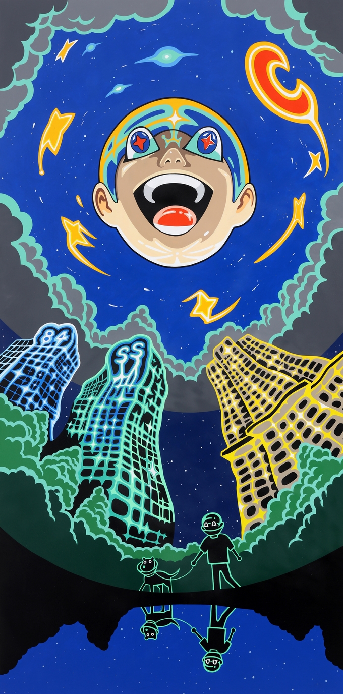 기안84(김희민), '별이 빛나는 성수', 2022, 캔버스에 아크릴릭, 193.9×97㎝. (사진=기안84 작가 제공)