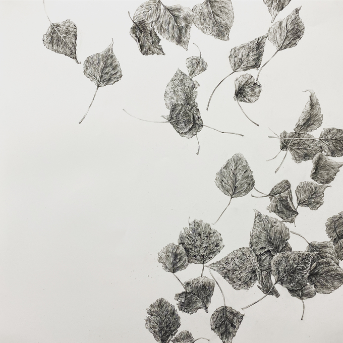 이경하, '공터드로잉 4', charcoal on paper, 76x76㎝, 2021. (사진=mMArtceonter 제공)