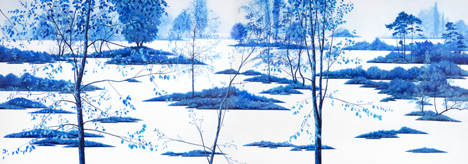 정영환, '그저 바라보기 – 내 안의 이미지', 2019, 캔버스에 아크릴릭, 181.8×518.2㎝. (사진=정영환 작가 제공)