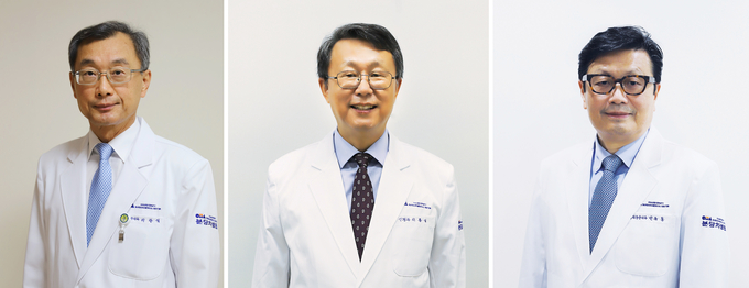 (사진 왼쪽부터)소화기내과 이관식, 신경과 이종식, 혈액종양내과 민유홍 교수.