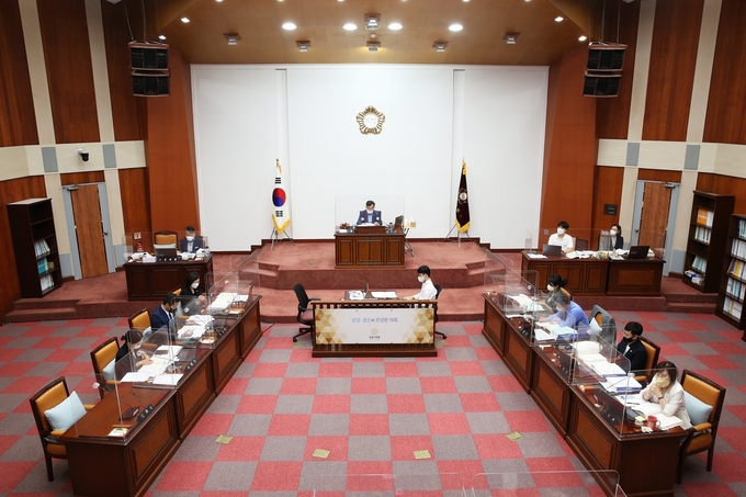제262회 군포시의회 제1차 정례회, 2022 행정사무감사특별위원회 운영 모습.(사진=군포시의회의 제공)