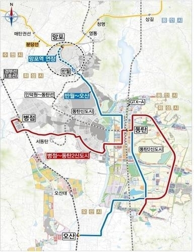 동탄 트램 노선도.(사진=화성시 제공)