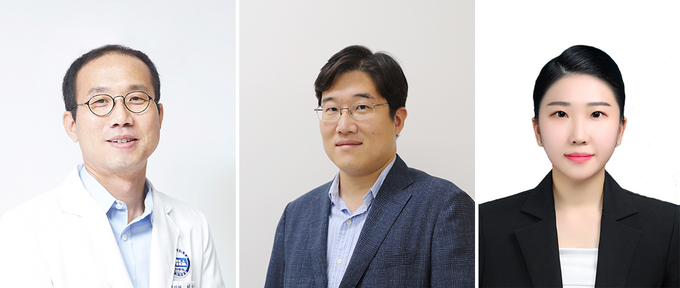 (사진 왼쪽부터) 분당 차병원 정신건강의학과 이상혁 교수, 차 의과학대학교 의학전문대학원 배종원 교수, 정혜연 연구원. (사진=분당 차병원 제공)