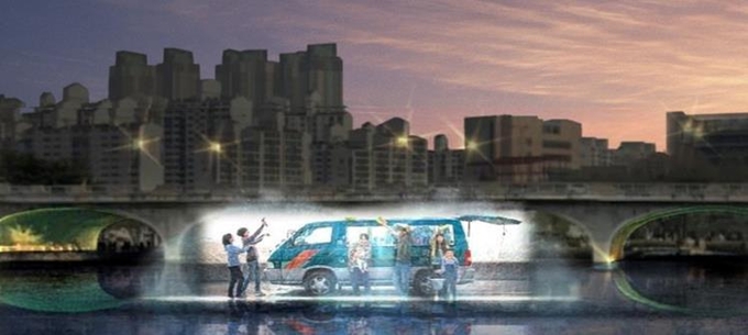 일산호수공원 경관조명(미디어 파사드) 이미지.(사진=고양시 제공)