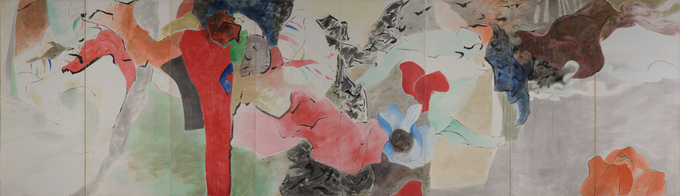 장상의, '개성에서 서울까지' 중 일부, 1989, 212×2100㎝, 화선지에 수묵채색. (사진=이천시립월전미술관 제공)