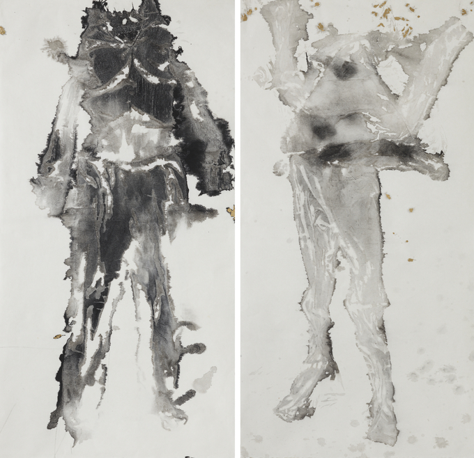 구모경, '선탈', 75×160㎝, 한지에 먹, 2022. (사진=갤러리박영 제공)