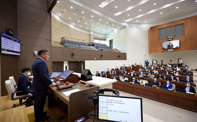 용인시의회 제9대 개원식을 개최되고 있다.(사진=용인시의회 제공) <br>

